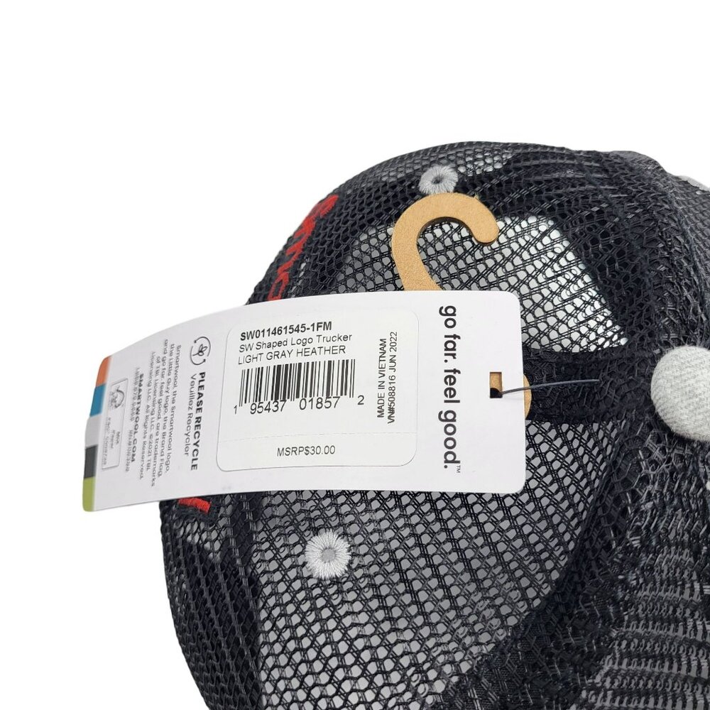 Smartwool Truckers Hat Front Logo Snapback Mesh Grey Unisex Adult One Size - Picture 10 of 16